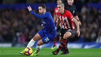 Menurunkan pemain intinya, Chelsea merepotkan Southampton sepanjang pertandingan. Berkali-kali Eden Hazard dkk menciptatakan peluang. (Foto: Clive Rose/Getty Images)