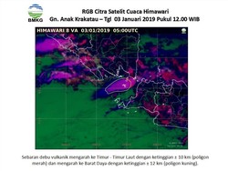 Abu Vulkanik Bergerak ke 2 Arah, Ini Citra Satelit Anak Krakatau Pascaerupsi