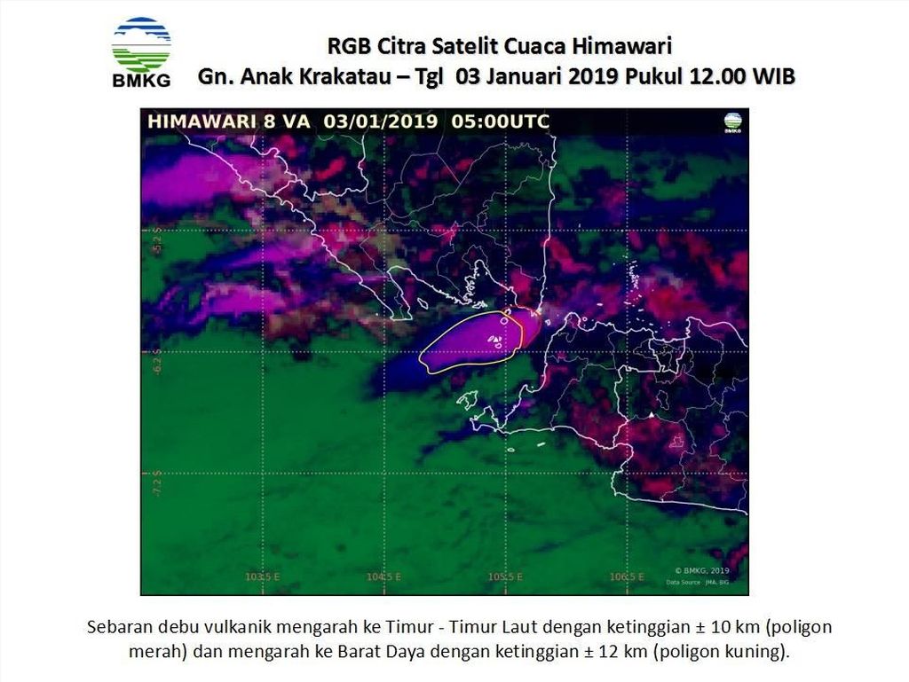 Abu Vulkanik Bergerak ke 2 Arah, Ini Citra Satelit Anak Krakatau Pascaerupsi Abu Vulkanik Bergerak ke 2 Arah, Ini Citra Satelit Anak Krakatau Pascaerupsi