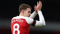 Aaron Ramsey tak akan memperpanjang kontrak di Arsenal yang bakal habis akhir musim ini. Dia santer dikabarkan bakal berlabuh ke Juventus. (Foto: Catherine Ivill/Getty Images)