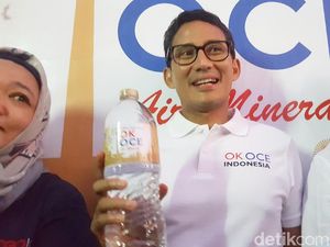 Resmikan Produk Air Mineral, Sandi Ingin Buktikan OK OCE Masih Berjalan