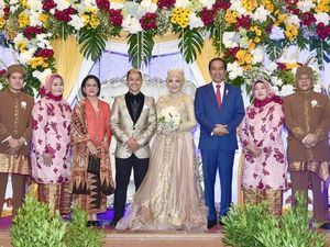 Kondangan ke Pernikahan Hanifan dan Pipiet, Jokowi: Samawa, Ya!