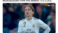 Olok-olok juga ditujukan untuk gelandang Madrid Luka Modric. Sang pemain terbaik dunia tidak bisa berbuat apapun untuk menyelamatkan timnya. Foto: istimewa