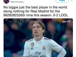 Olok-olok juga ditujukan untuk gelandang Madrid Luka Modric. Sang pemain terbaik dunia tidak bisa berbuat apapun untuk menyelamatkan timnya. Foto: istimewa