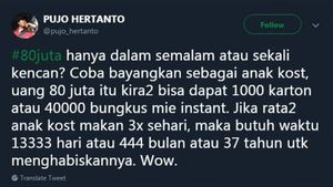 Rp 80 Juta Bisa Makan Mie 41 Tahun dan Mandi Air Kelapa Muda