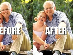 Gambar Sepatu PM Australia Scott Morrison Diganti dan Jadi Viral
