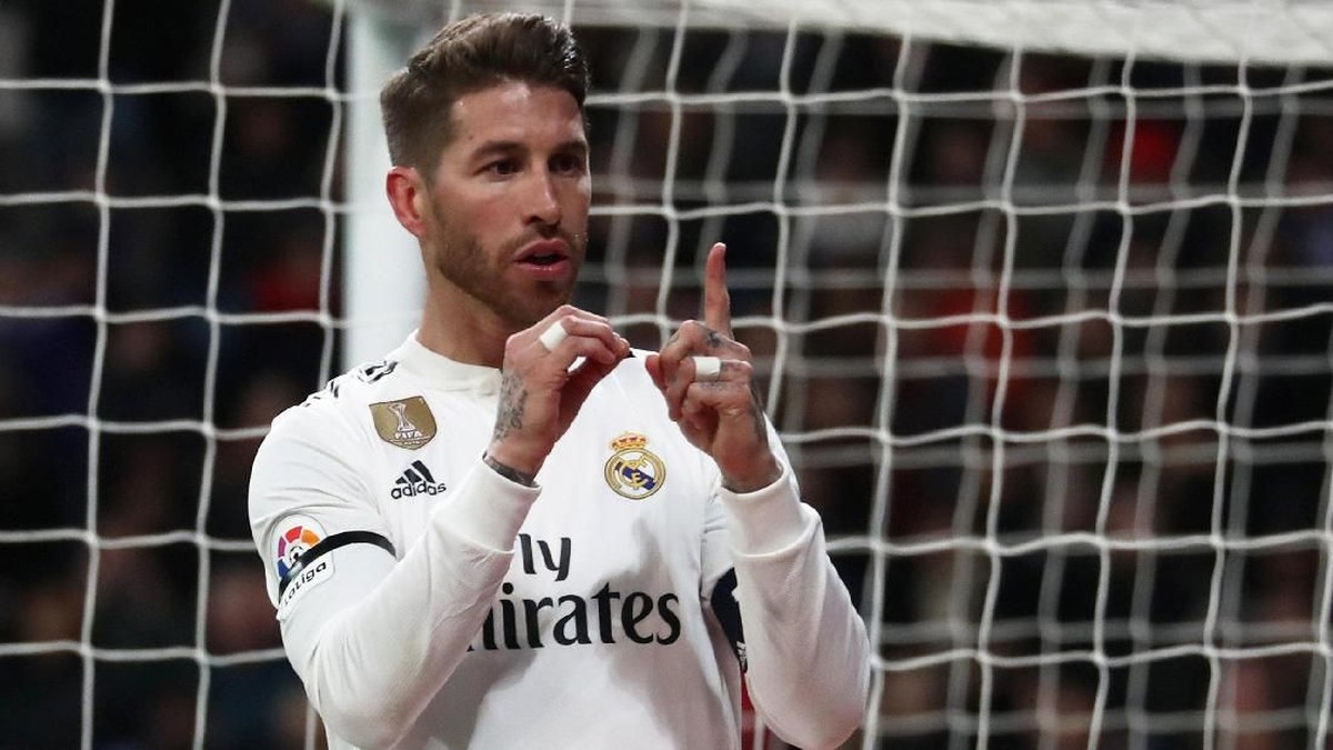Sergio Ramos sudah mencetak 100 gol di sepanjang kariernya (Foto: Susana Vera/Reuters)