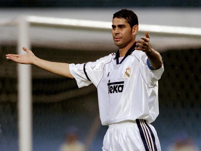 7 Jan 2000:  Fernando Hierro of Real Madrid appeals to the referee during the World Cup Championship against Corinthians played at Morumbi Stadium in Sao Paulo, Brazil. The game ended in a 2-2 draw. \ Mandatory Credit: Shaun Botterill /Allsport