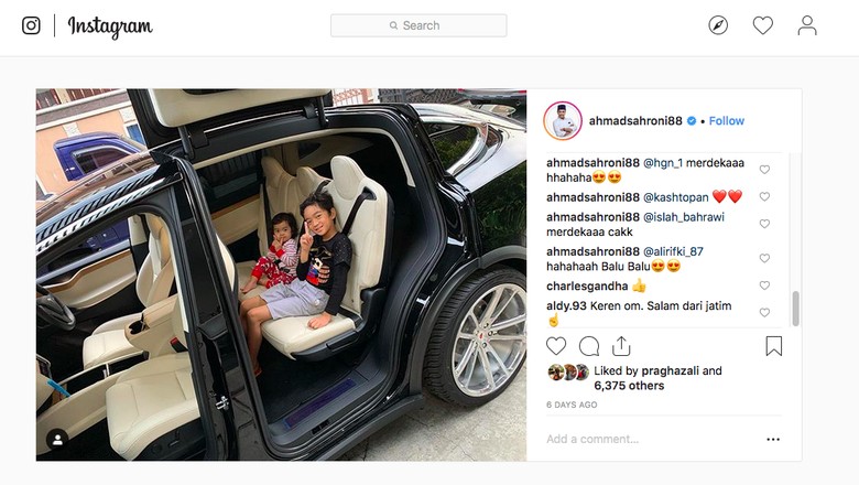 Screenshot IG Ahmad Sahroni (Foto: Instagram) Screenshot IG Ahmad Sahroni (Foto: Instagram)