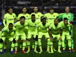 Barcelona tandang ke markas Levante di Ciutat de Valencia, Jumat (11/1/2019) dini hari WIB. Barcelona turun tanpa Lionel Messi dan Luis Suarez yang diistirahatkan. Foto: David Ramos/Getty Images