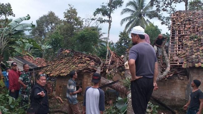 Badai Tumbangkan Pohon dan Rusak Rumah Warga di Sukabumi Badai Tumbangkan Pohon dan Rusak Rumah Warga di Sukabumi