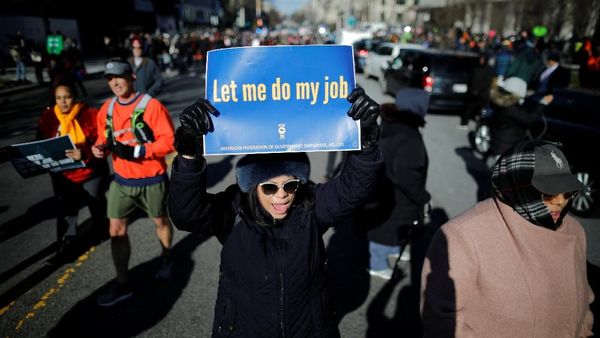 Begini Ramainya Aksi Demo Tolak Penutupan Pemerintah AS