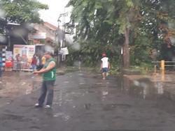 Pohon Tumbang di Tanah Baru Depok, Lalin Macet