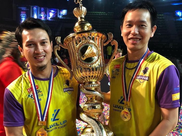 Mohammad Ahsan/Hendra Setiawan jadi juara di Liga Bulutangkis India (Instagram @hendrasansan)