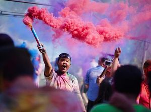 Meriahnya Perayaan Holi di Jaipur, India