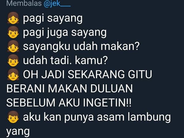 Begini Jawaban Netizen Saat Ditanya Makan Sama Pacar yang Posesif