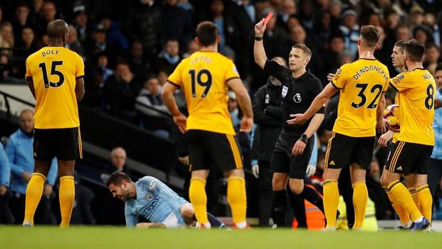 Hasil Liga Inggris: City Gilas 10 Pemain Wolves 3-0