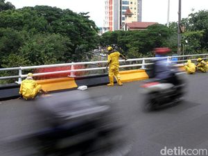 Mulai Tampak Pucat, Flyover Pancoran Dipercantik