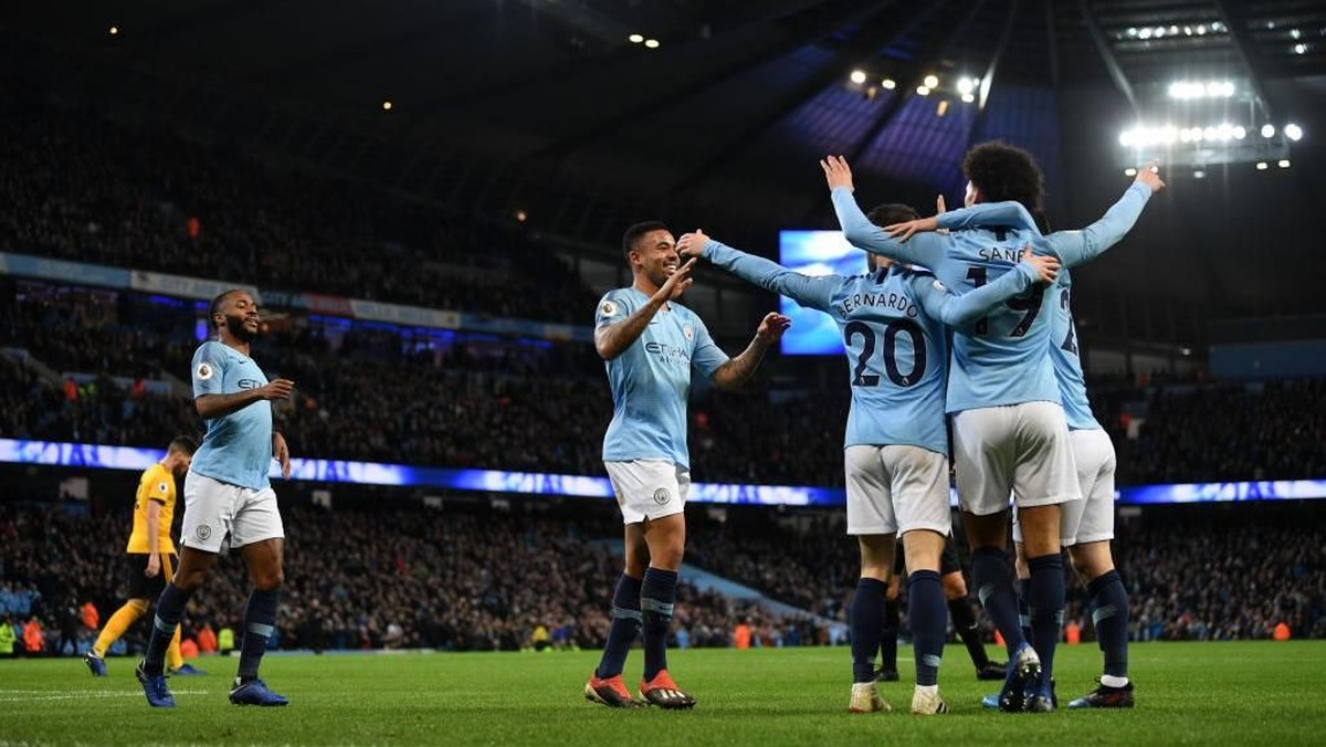 Manchester City menang 3-0 atas Wolverhampton di Etihad. (Foto: Michael Regan/Getty Images)