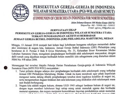 PGI Sumut Tanggapi Kasus Penghadangan Beribadah Jemaat GBI Philadelpia