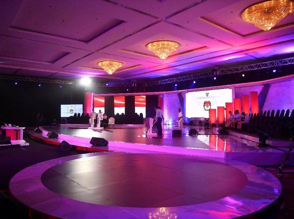 Begini Suasana Geladi Resik Debat Capres-Cawapres di Hotel Bidakara