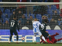 Martin Braithwhite menjadi pemain yang berhasil mencetak gol di gawang Madrid di menit ke-30.