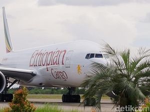 Pesawat Ethiopia yang Dipaksa Turun TNI AU Masih Parkir di Batam