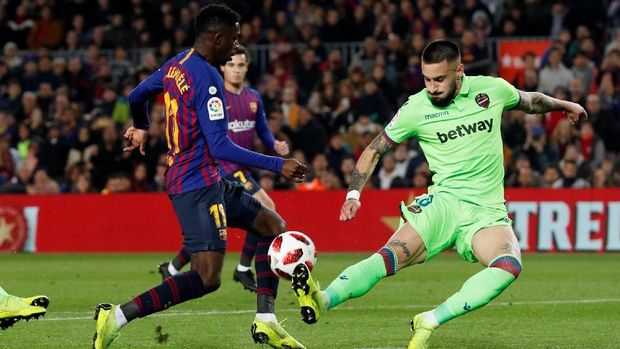 Barcelona menang agregat 4-2 atas Levante di babak 16 besar Copa del Rey.