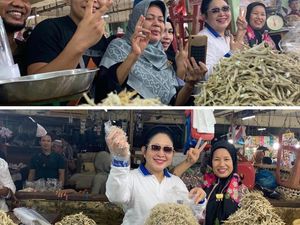 Titiek Soeharto Asyik Belanja Keripik dan Ikan Asin di Pasar Bawah Pekanbaru