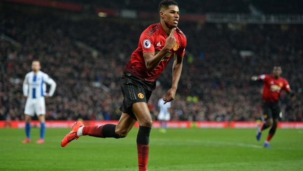 Marcus Rashford sukses memecah kebuntuan Man United.