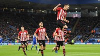 James Ward-Prowse memperlihatkan penampilan impresif dalam laga melawan Everton. Dia mencetak satu dari dua gol Southampton dalam kemenangan 2-0 di St. Marys. Gol kedua Ward-Prowse dalam dua laga Premier League beruntun. Foto: Michael Regan/Getty Images