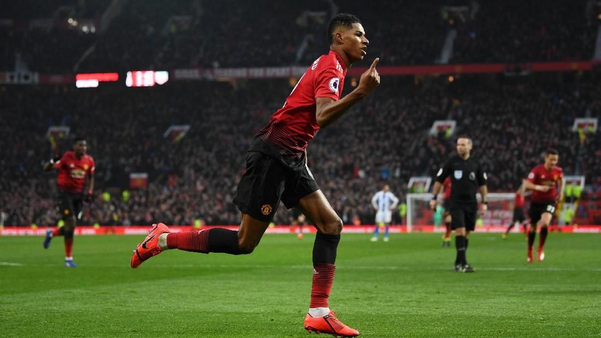 Marcus Rashford dinilai setara Cristiano Ronaldo dan Wayne Rooney saat telah memainkan 150 penampilan untuk Man United. Foto: Gareth Copley/Getty Images