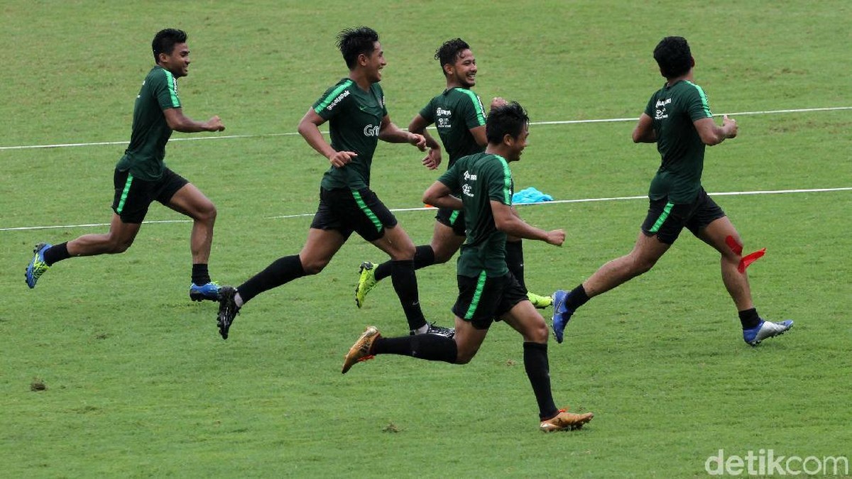 Timnas Indonesia U-22 berlatih tadi pagi. (Rifkianto Nugroho/detikSport)