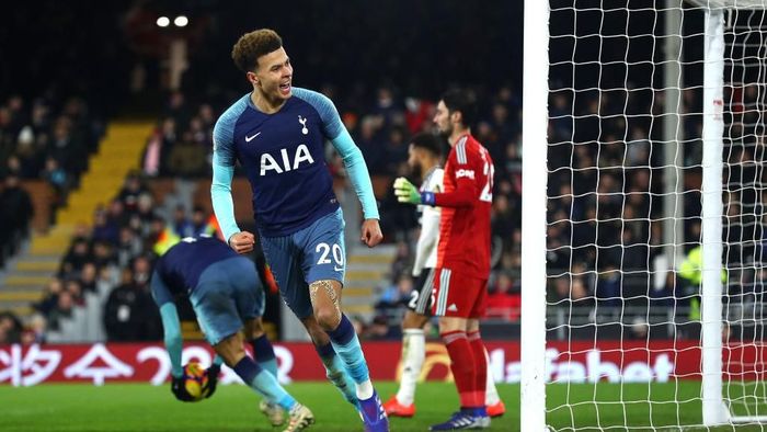 Tottenham Hotspur menang dramatis 2-1 atas Fulham. (Foto: Clive Rose/Getty Images) Tottenham Hotspur menang dramatis 2-1 atas Fulham. (Foto: Clive Rose/Getty Images)