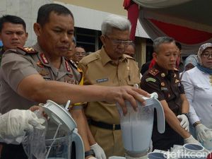 Polda Sumsel Musnahkan Barang Bukti Narkoba Senilai Rp 45 Miliar