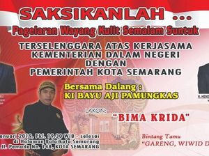 Lestarikan Budaya, Pemkot Semarang Ajak Warga Nonton Wayang Kulit