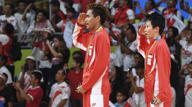 Tontowi/Liliyana, jebolan PB Djarum yang bikin Indonesia Raya berkumandang di Olimpiade 2016.