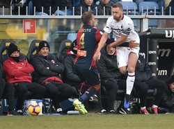 Milan meraih kemenangan itu dengan susah payah. Tim asuhan Gennaro Gattuso itu tertahan di babak pertama. (Foto: Paolo Rattini/Getty Images)
