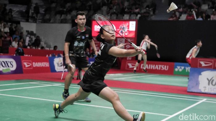 JUDI ONLINe Rinov Rivaldy/Pitha Haningtyas Mentari tak berhasil melaju ke final Korea Open 2019. (Pradita Utama/detikSport)