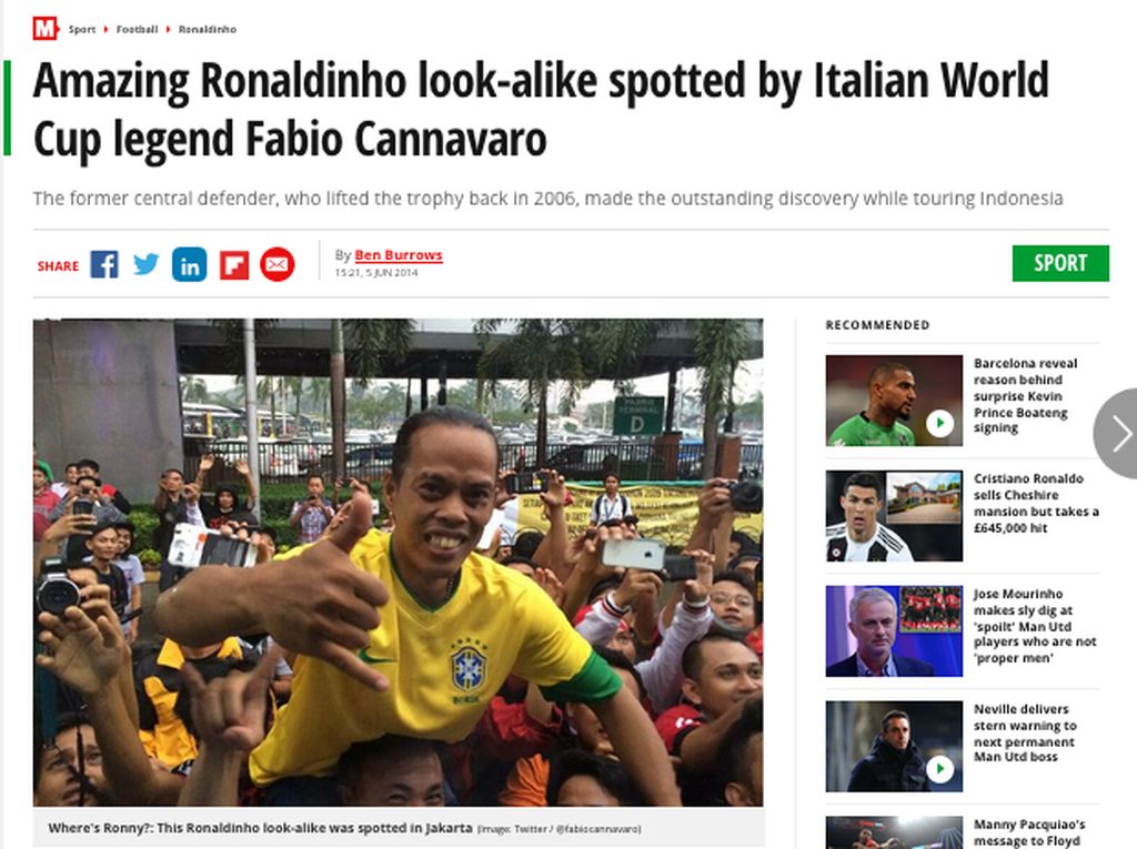 Ronaldikin, Ronaldinho Asli Bandung yang Sempat Mendunia