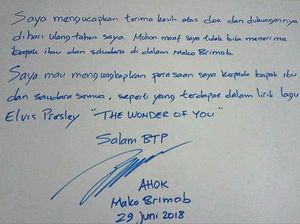 Sederet Surat yang Ditulis Ahok dari Balik Penjara