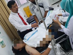 Diduga Penjambret, Pria Bertato Tengkorak Tabrak Trotoar Saat Kabur