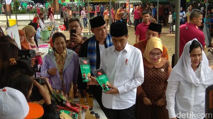 Foto: Presiden Jokowi di Bekasi. Trio Hamdani-detikFinance