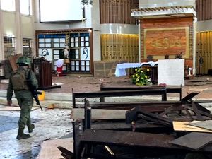 Penampakan Gereja di Filipina yang Dibom Dua Kali Penampakan Gereja di Filipina yang Dibom Dua Kali