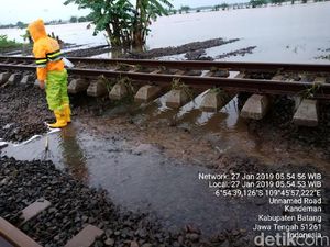 Banjir dan Longsor di Kabupaten Batang, Perjalanan KA Terdampak