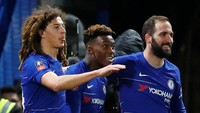 Sementara satu lainnya dibuat oleh Callum Hudson-Odoi. Chelsea pun melangkah ke babak kelima Piala FA. REUTERS/Eddie Keogh.