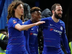 Sementara satu lainnya dibuat oleh Callum Hudson-Odoi. Chelsea pun melangkah ke babak kelima Piala FA. REUTERS/Eddie Keogh.