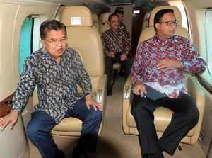 Naik Heli, JK dan Anies Tinjau Titik Kemacetan Jabodetabek
