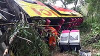 Begini Penampakan Bus Bima Suci yang Terguling di Cipularang