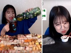 Nyam! YouTuber Cantik Ini Berhasil Lahap 240 Sushi